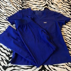 Figs Deep Royal Scrub Set S/XS